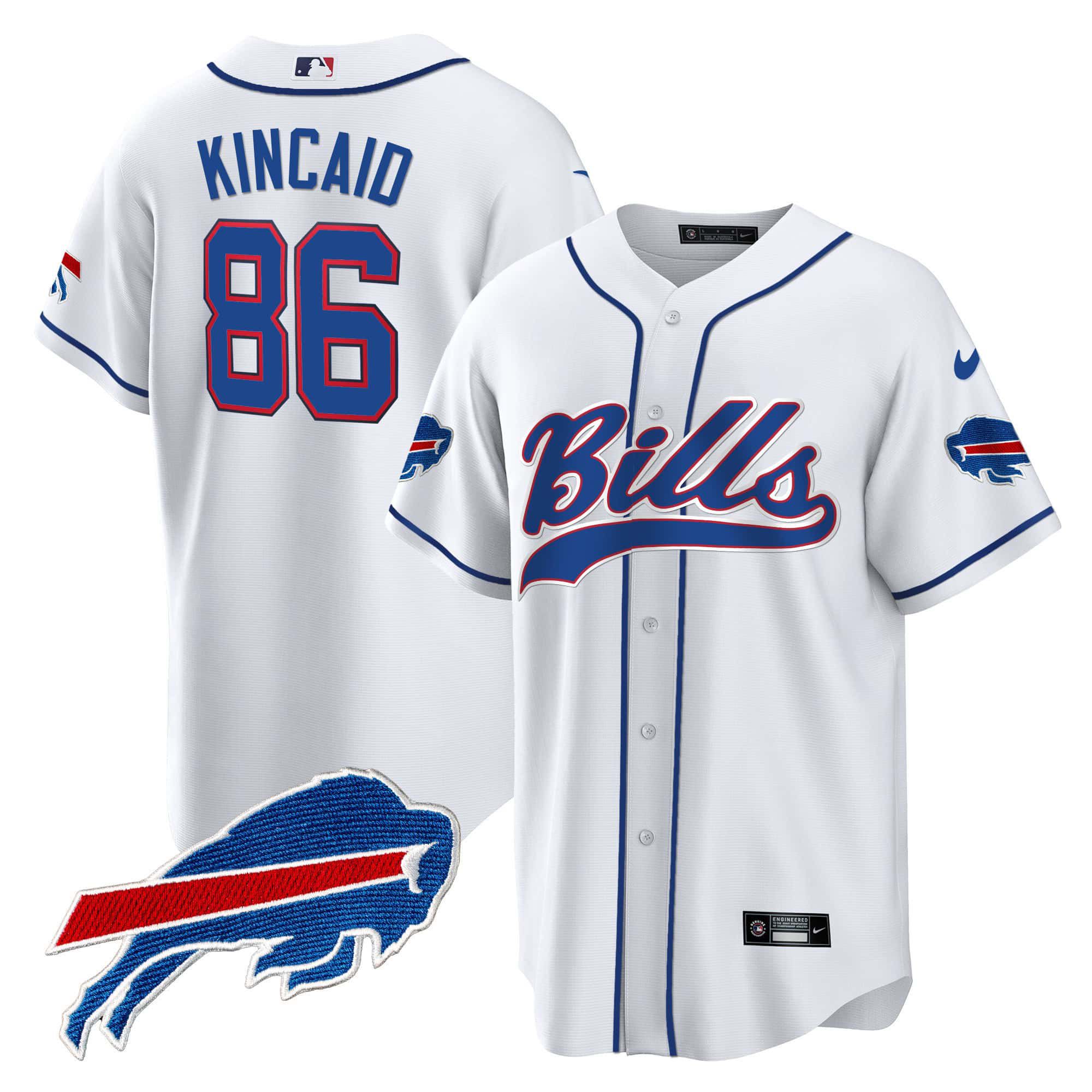 Men Buffalo Bills #86 Kincaid White 2024 Nike Baseball Game NFL Jersey->indianapolis colts->NFL Jersey
